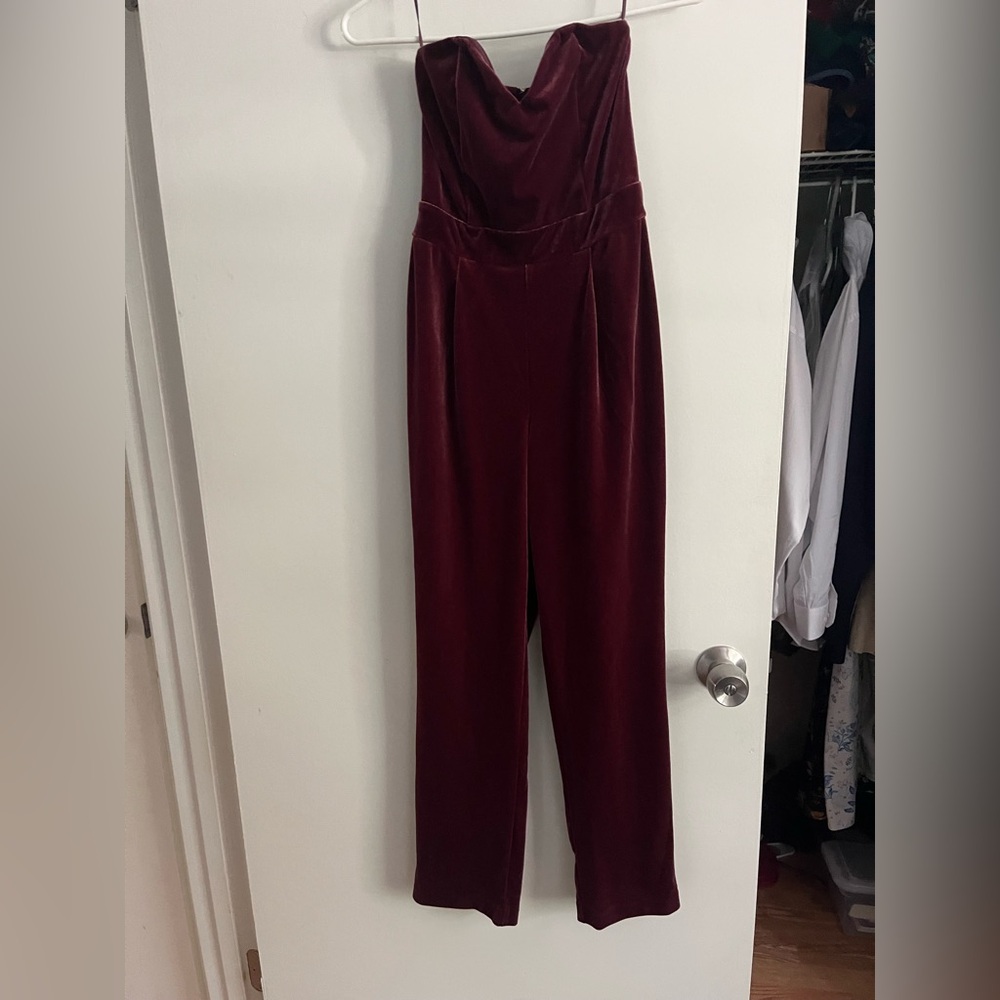 Express Maroon Velvet Pantsuit